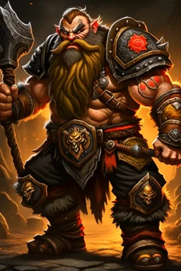 dwarf warrior enraged fury berserker fantasy barbarian armored wild savage angry axes cleaver attack striking swinging chopping dual wielding two weapons mad consumed warcraft war knight soldier strong attacking