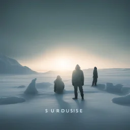 Cover for a single (music). Title is Surrender. Artists are Arctic Sunrise featuring Talking to Ghosts. Do not put any text on the cover. Do not put people on the cover.