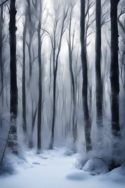 Cold winter forest