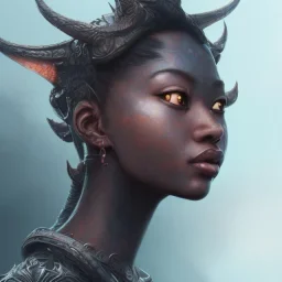 sango fantasy, fantasy magic, intricate, sharp focus, illustration, highly detailed, digital painting, concept art, matte, artgerm and paul lewin and kehinde wiley, masterpiece sexy lips Asian afro lips black African lady body Asian Dragon head silver bright rain lady outer space pretty skull head