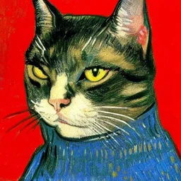 Portrait of a cat by Van Gogh