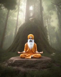 guru nanak dev ji meditating in the forests