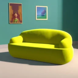 Couch in the shape of an avocado