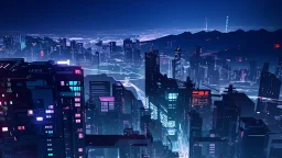 Clear Focus, High resolution, Cyberpunk skyline, comic style