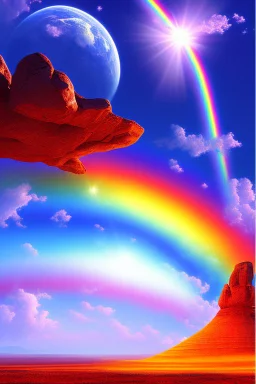 intergalactic very beautiful ufo rainbow