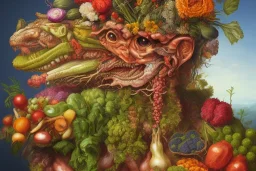 Doghead with vegetables like Arcimboldo