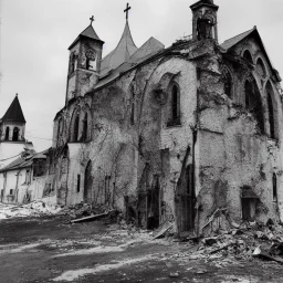 Valjevo church after nuclear war