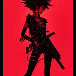 beautiful punk girl, hyper detailed, hyperdetailed, intricately detailed, illustration by <kilian eng> <Yoji Shinkawa>, darkred tones,