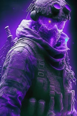 Ghost call of duty Excessive details are extremely accurate, My imagination is complicated.Glowing purple clothes