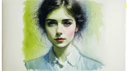European ink print Felt needle Bromoil print woman pastel Flux Schnell