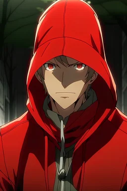 homem de capuz vermelho anime