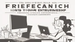 الصورة تظهر عنوان الفيديو وهو "العمل الحر والريادة: كيف تبني علامتك التجارية الشخصية وتنجح في العالم الرقمي؟" وهو مكتوب بخط أبيض كبير على خلفية سوداء. يتميز العنوان بتنسيق أنيق وبارز. أسفل العنوان، تظهر صورة لشخص يعمل على جهاز كمبيوتر محمول، حيث يبدو وكأنه يقوم بإنجاز مهمة مهنية. يظهر الشخص بمظهر احترافي، وهو يعبّر عن التفاني والاجتهاد في العمل. يشير هذا الجزء من الصورة إلى مفهوم العمل الحر والريادة. في الزاوية السفلى اليمنى من الصورة، يظهر شعار قناة الفيديو أو علامة الشخصية للمحتوى، إذا كانت