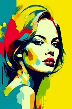 modern abstract woman painting vector