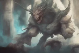 hyper-closeup Chimera beast character, in the style of Artgerm, Stanley Lau, energetic brushwork, elaborate details, semi-realism, dynamic compositions, anime-inspired, powerful, layered textures, graphic novel aesthetic