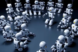 robots gathered and sitting in a circle