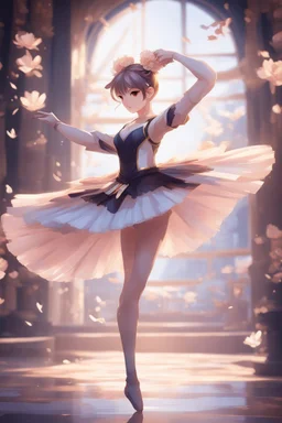ballerina in the style of genshin impact