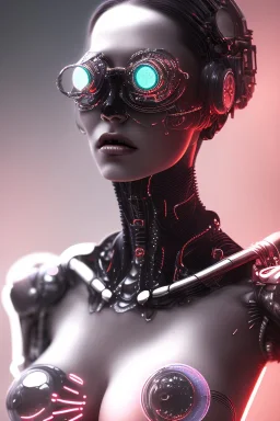 cyberpunk, black latex body, women, body portrai, big boobs, open mouth, highlight eyes perfect, skin, tron, cyborg , perfekt, real, dream, hr giger