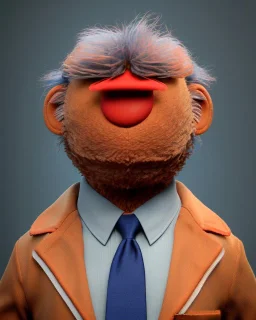 Waist up Portrait, joe Biden muppet, Sesame Street style, retro style, photo studio, unreal engine 5, god lights, ray tracing, RTX, lumen lighting, ultra detail, volumetric lighting, 3d.