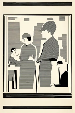 a soulless product of capitalism.; a surreal mashup of the styles of Gerd Arntz and Tomma Abtsbetween them; a surreal mashup of the styles of Gerd Arntz and Tomma Abts