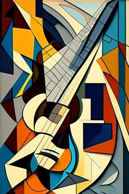 picasso gitaar schilderrij abstract cubisme