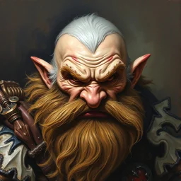 Dnd, fantasy, dwarf, handpainted by a renaissance artist, oil painting, head portrait, sturdy, mighty, grizzled, old, angry, barbarian