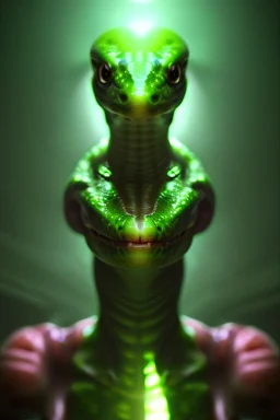 Alien Salamander,8k photo, realistic,cinematic portrait, cyberpunk, glowing