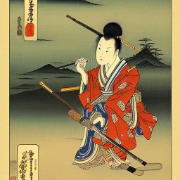 Ukiyo-e painting of a samuri