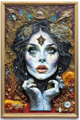 beliefs are the silent architect of reality; Lowbrow Mixed Media collage
