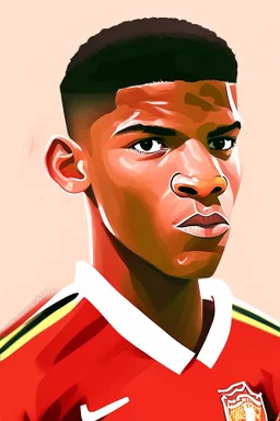 Marcus Rashford English football player ,cartoon 2d