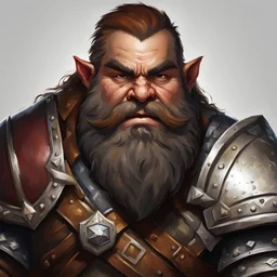 dnd, portrait of dwarf with shield