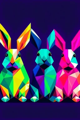 Geometric rabbits colorful