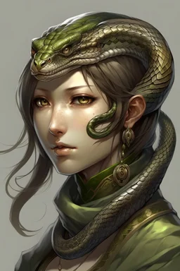 detailed persona, female snake head instead of hair