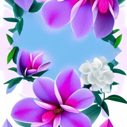 a magical crystal flower lys bougainvillier, magnolias pink,blue lake,sun,white swanns,pink vertical, blue lake,sharp, vines, candlelit, endor, ornate, elegant, highly detailed, artstation, concept art, smooth, sharp focus, illustration, 8k, splash art, wallpaper, key visual