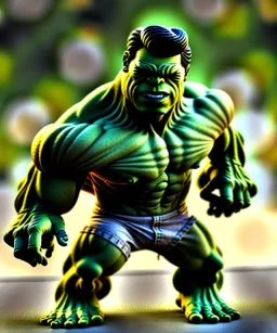 Baby hulk, full body, bokeh