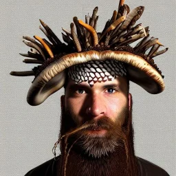 Mushroom shaman, full beard, portrait