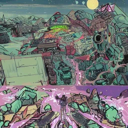 cosmic port, concept art, asaf hanuka, dan mumford, post-apocalypti