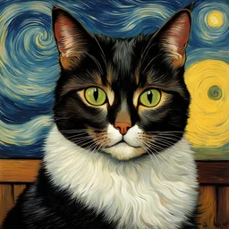 Portrait of a cat by Van Gogh
