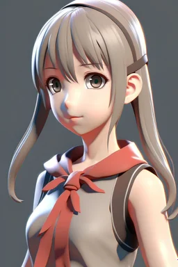 anime girl 3d scaling