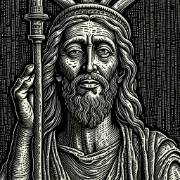 line toned, hedcut, wsj style, statue of cruicified Jesus of Liberty with a beard and wearing a cross and hanging from a cross, The statue male, hyperdetailed intricately detailed photoillustration ink drawing dystopian 8k resolution entire body of the statue is in the picture. digital illustration telephoto lens photography , same colors as the us treasury's one dollar bill, crucified"