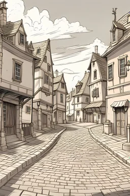 draw a street in a medieval town