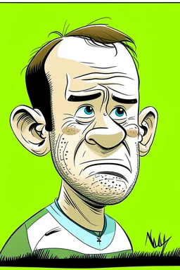 Wayne Rooney English football coach cartoon 2d