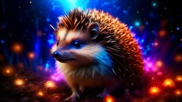 Magical hedgehog in space. nebula , Flying Petals, Sparks, Lightning,, Portrait Photography, Fantasy Background, Intricate Patterns, Ultra Detailed, Luminous, Radiance, Ultra Realism, Complex Details, Intricate Details, 16k, HDR, High Quality, Trending On Artstation, Sharp Focus, Studio Photo, Intricate Details, Highly Detailed, hearts. colorful