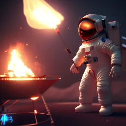 astronaut burning barbecue unreal engine 5, octan render