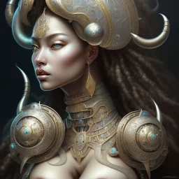 ssango fantasy, fantasy magic, intricate, sharp focus, illustration, highly detailed, digital painting, concept art, matte, artgerm and paul lewin and kehinde wiley, masterpiece silver elephant head bronze Asian African girl nice breast Hawaiian hair turquoise golden waves