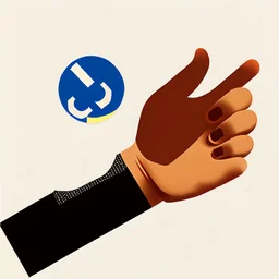 logo minimal with hand thumb up in the style of El Lissitzky russian propaganda