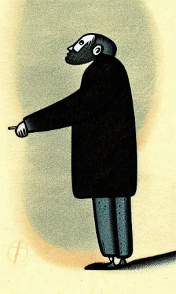 illustration of a blind man