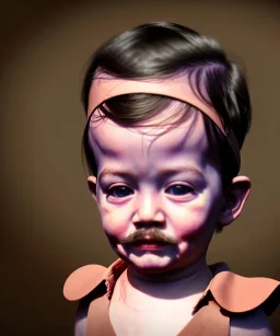 Salvador Dali toddler, full body, dramatic lighting, hyper realistic