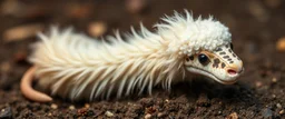 long fluffy slinky shoe snake with a sheeps head