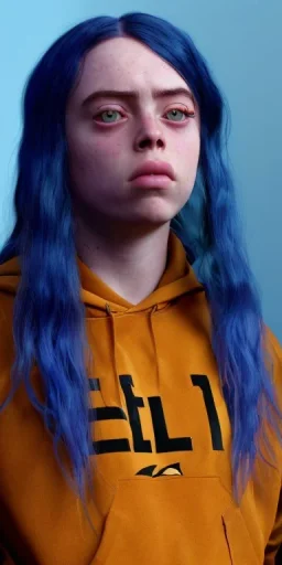 Billie Eilish, in full growth, photorealistic illustration, 4k