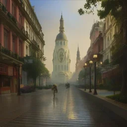 Port,Harbour,Beaux Arts architecture,+palladio+liveable street+detailed facades+green city,uphill road,trees on walkway,elegant avenue, biopunk+Bueno Aires,vienna,alphonse mucha, greg rutkowski,matte painting, cryengine, hyper detailed, felix kelly, fantasy art, seb mckinnon"